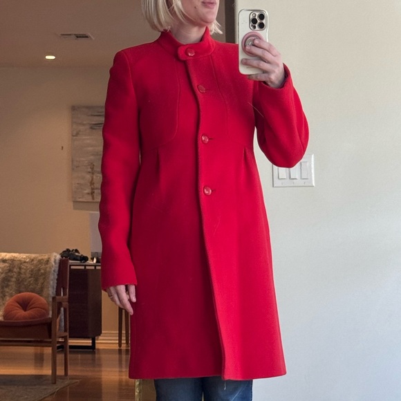 JCrew Red Coat Size 8 RV $398 Comfortable and Sleek! - Picture 1 of 9